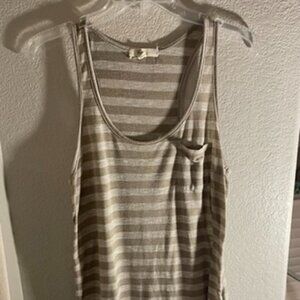 Long line striped tank top